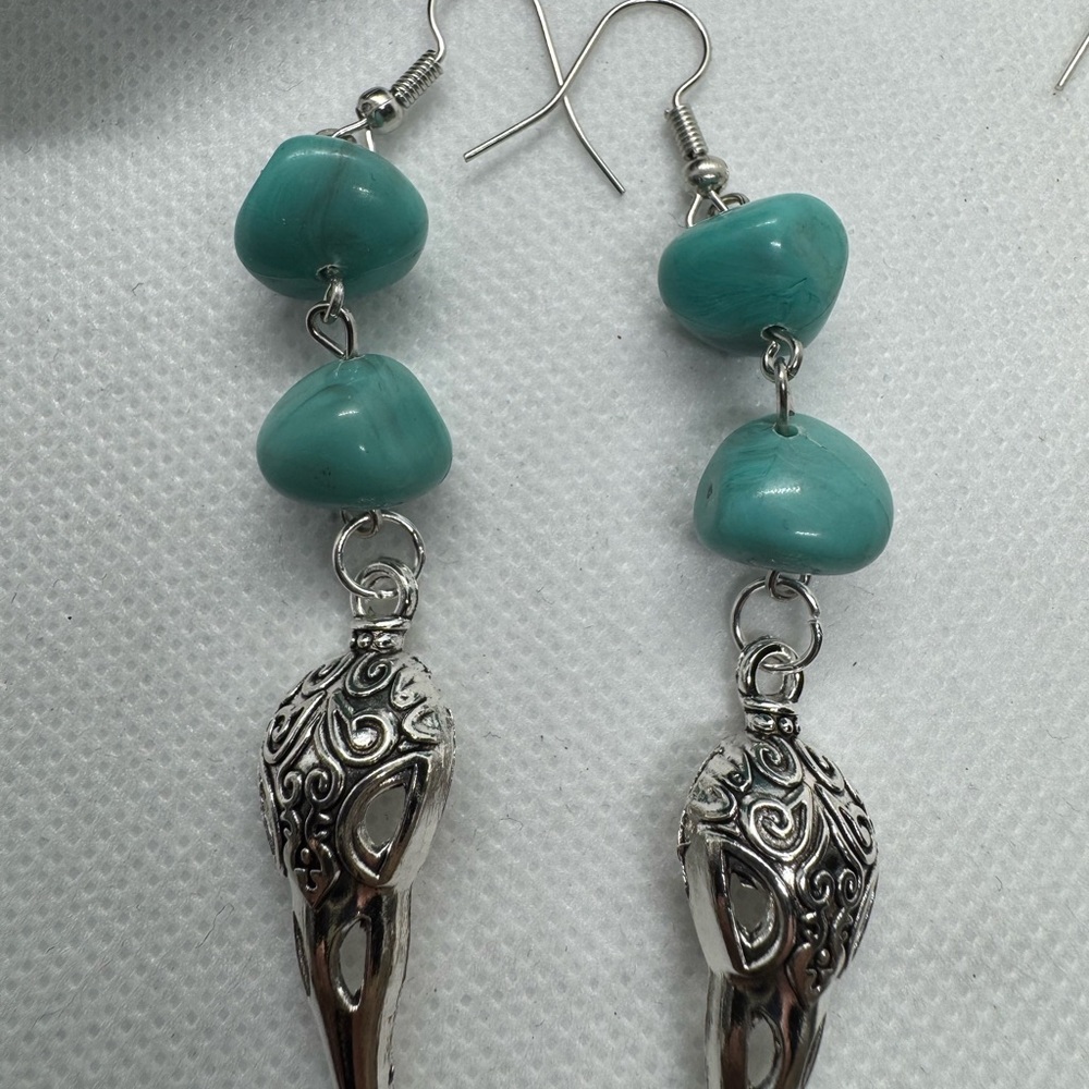 Silver and Turquoise Dangle Earrings